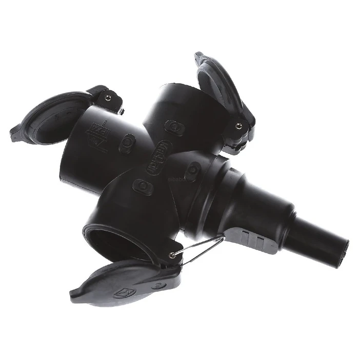 Bachmann Full-rubber Schuko (Schutzkontakt) Coupling, Black, Mountable (MPN 913.170)