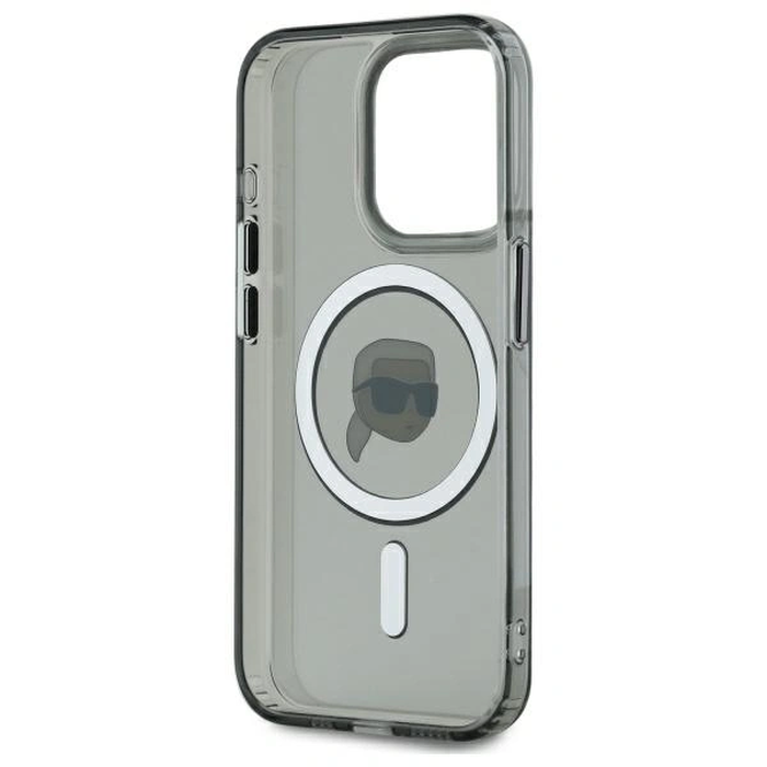 Karl Lagerfeld KLHMP15LHLSKIK Apple iPhone 15 Pro hardcase IML Metal Karl Head MagSafe black