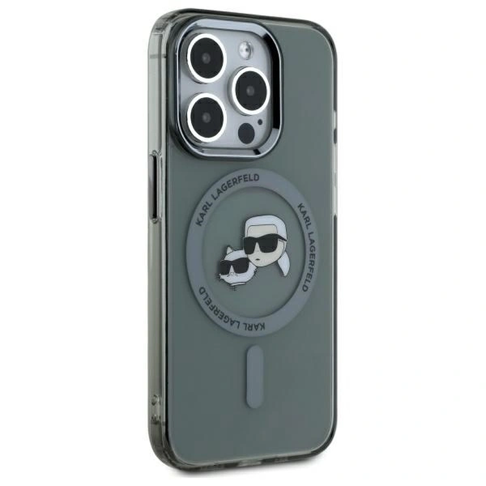 Karl Lagerfeld KLHMP15XHLSKCK Apple iPhone 15 Pro Max hardcase IML Metal Karl&Choupette Head MagSafe black