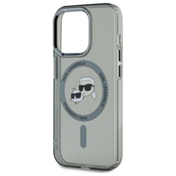 Karl Lagerfeld KLHMP15XHLSKCK Apple iPhone 15 Pro Max hardcase IML Metal Karl&Choupette Head MagSafe black