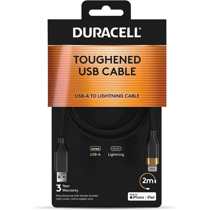 DURACELL USB-A to Lightning Cable 15W 2m (DRU5022A)