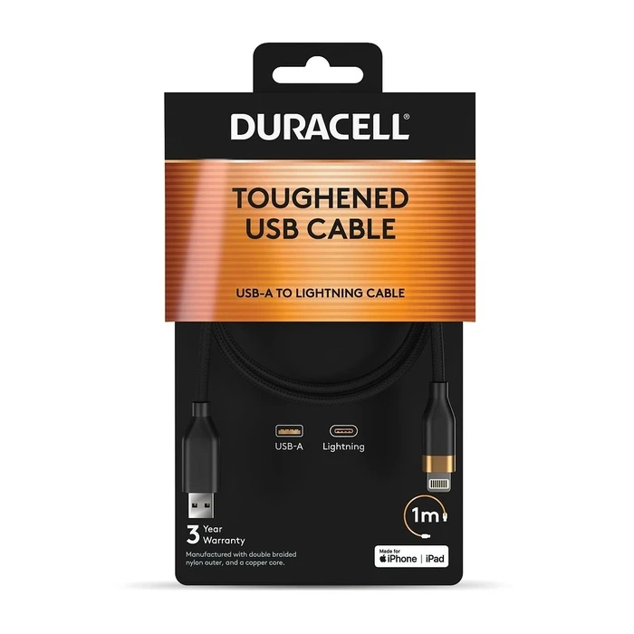DURACELL ΚΑΛΩΔΙΟ USB-A ΣΕ LIGHTNING 15W 1M DRU5012A