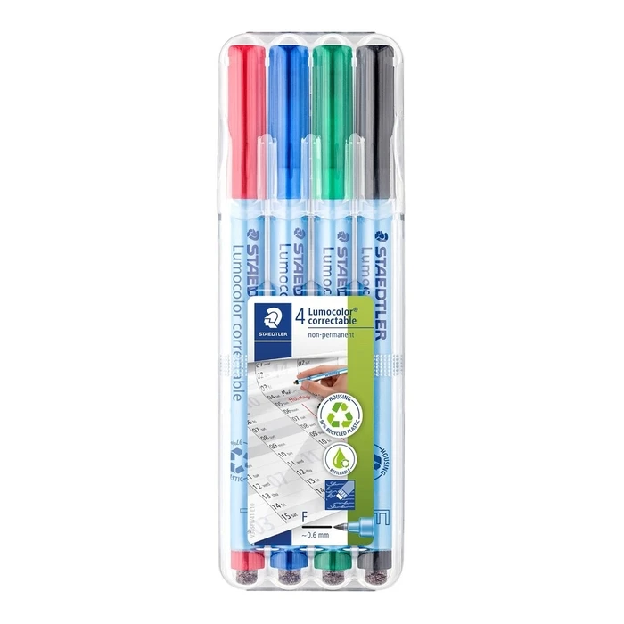 STAEDTLER Folienstift Lumocolor correct F 4ST (σετ 4 τεμαχίων)