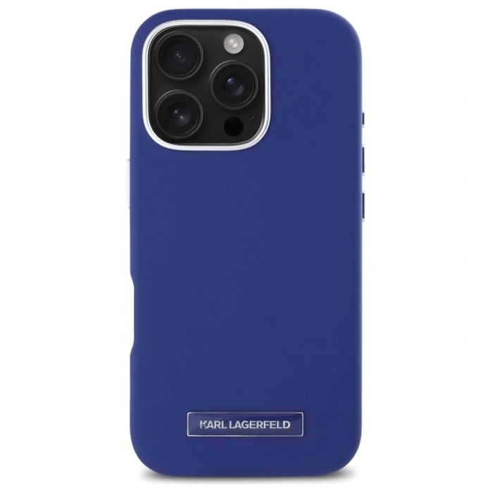 Karl Lagerfeld KLHMP16LPGMSRPB Apple iPhone 16 Pro hardcase FW Metal Plate MagSafe blue
