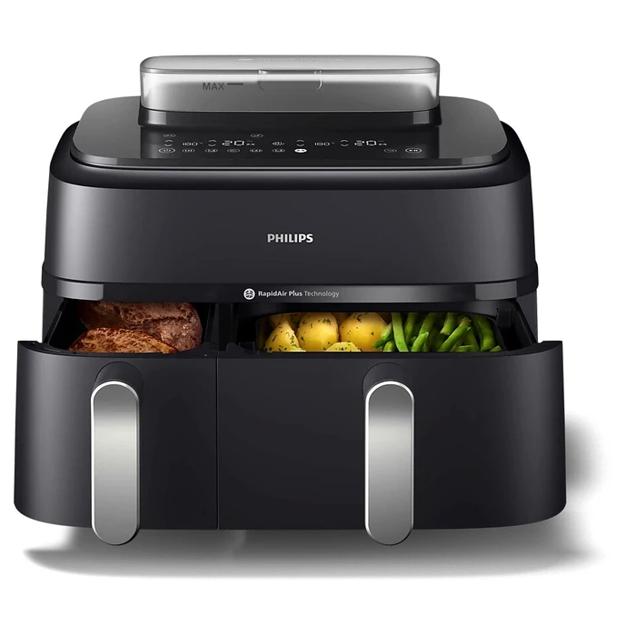 Philips Ovi Ultra Dual 5000 NA550/00 Φριτέζα αέρος διπλού καλαθιού 9 L μαύρη