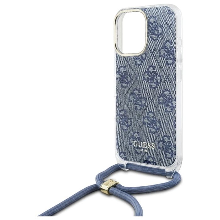 Guess GUHCP16XHC4SEB Apple iPhone 16 Pro Max hardcase Crossbody Cord 4G Print blue