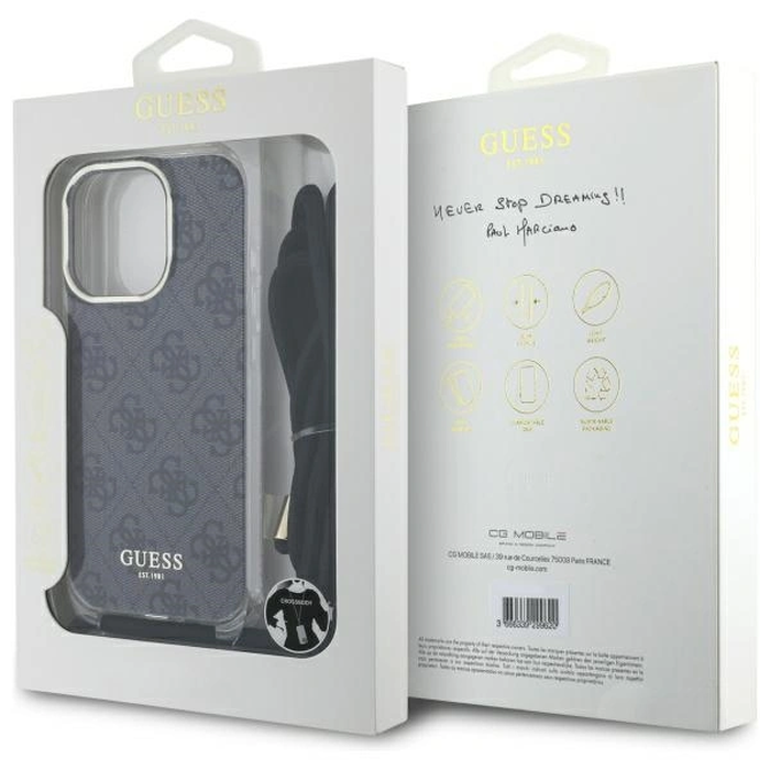 Guess GUHCP16XHC4SEK Apple iPhone 16 Pro Max hardcase Crossbody Cord 4G Print black