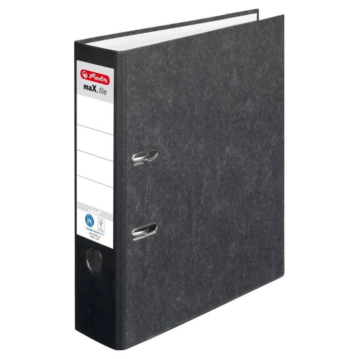 Herlitz Φάκελος αρχειοθέτησης maX.file nature A4 8cm μαύρος (Wolkenmarmor)