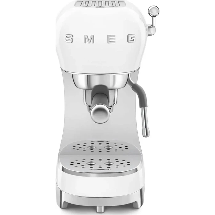 SMEG Espresso Coffee Machine 50's Style White ECF12WHEU + MFF02