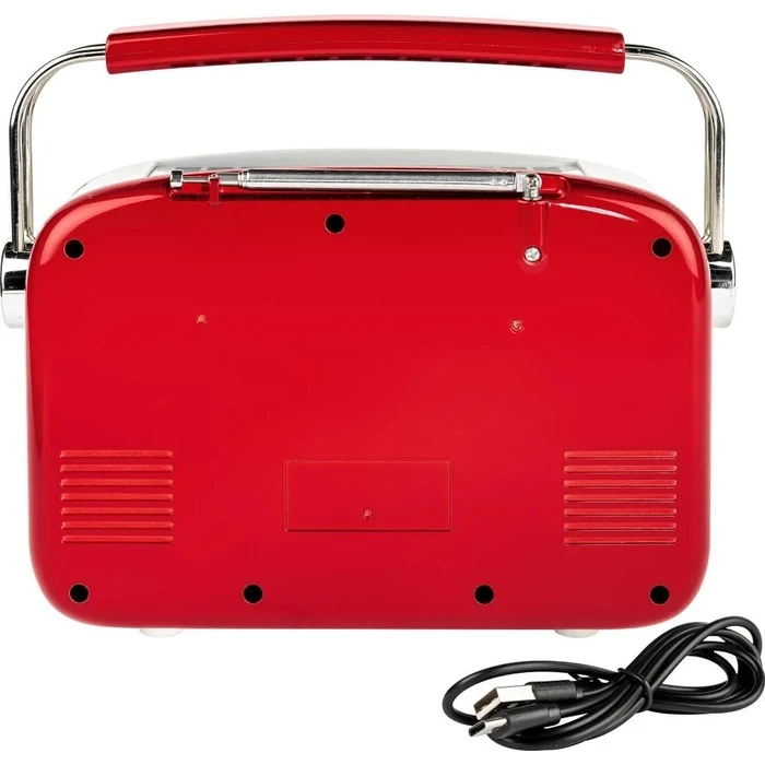 Ραδιόφωνο THOMSON RTS450BTR FM + Bluetooth με Ηλιακή Φόρτιση ή USB‑C (Κόκκινο/Λευκό)