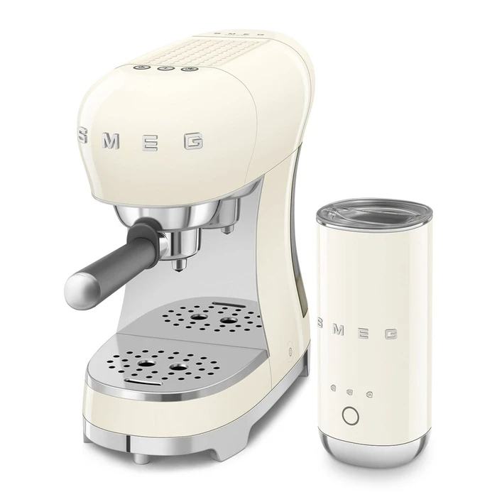 SMEG Μηχανή Εσπρέσο 50's Style Κρεμ ECF12CREU με Αφρογαλίδα MFF02