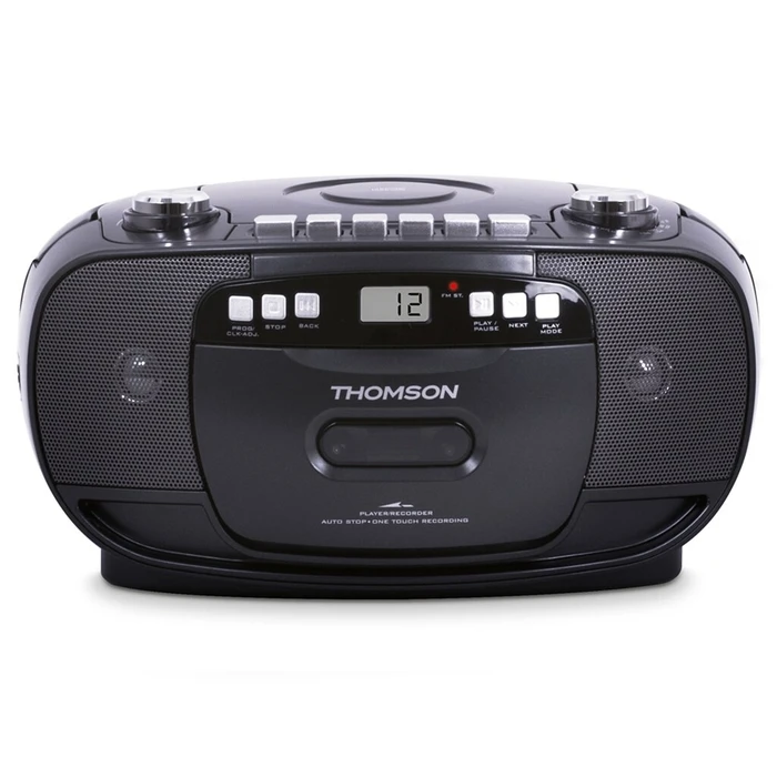 THOMSON Μικρό Ηχοσύστημα Ράδιο FM/CD/Κασσετόφωνο με Εγγραφή RK200CD Μαύρο