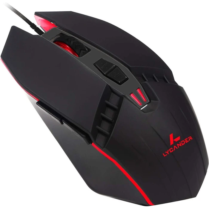 Ποντίκι Gaming LYCANDER με καλώδιο USB 1.5μ, 7 κουμπιά, Μαύρο/Κόκκινο (LMC378)