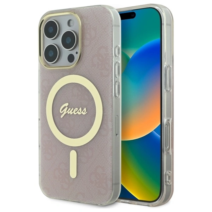 Guess GUHMP16LH4STP Apple iPhone 16 Pro hardcase IML 4G MagSafe pink