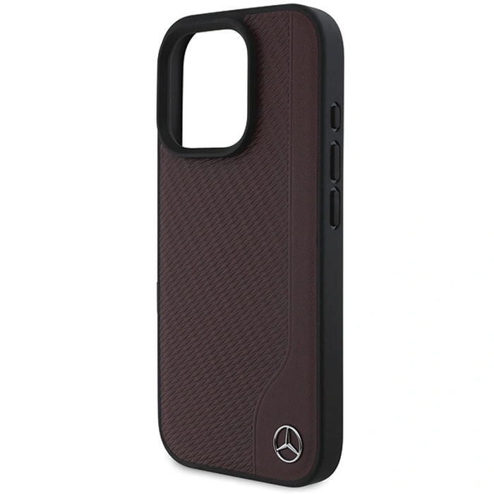 Mercedes MEHMP16L23RBGVR Apple iPhone 16 Pro hardcase MB Wood Imitation Leather MagSafe red