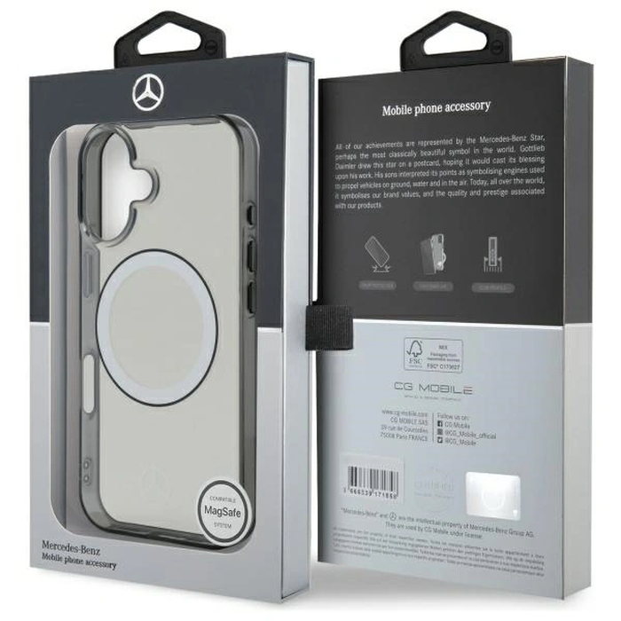 Mercedes MEHMP16S23HUOKC Apple iPhone 16 hardcase Printed logo MagSafe transparent
