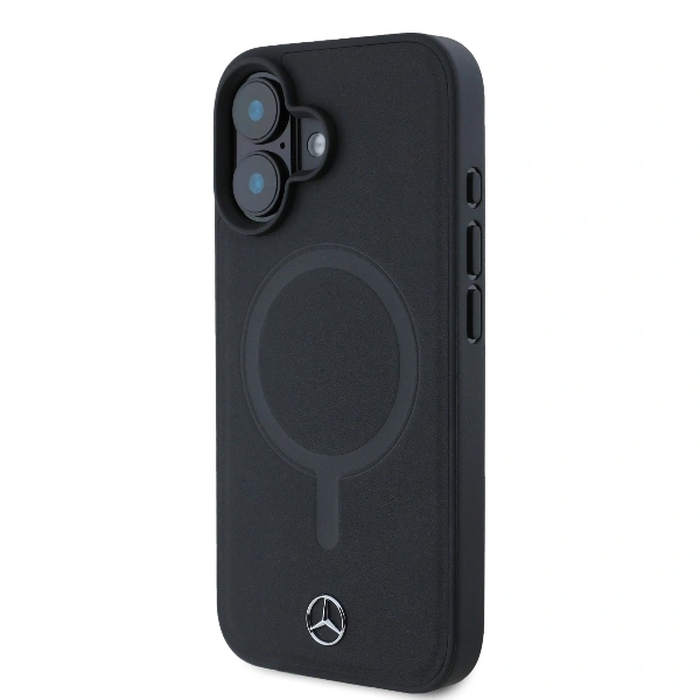 Mercedes MEHMP16S23RCMK Apple iPhone 16 hardcase Plain Smooth Leather MagSafe black
