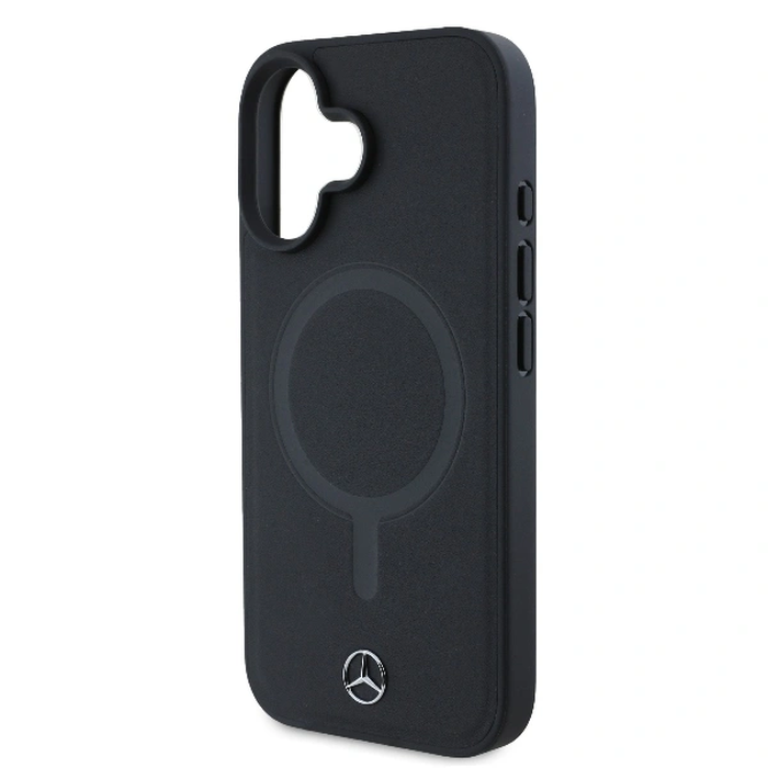 Mercedes MEHMP16S23RCMK Apple iPhone 16 hardcase Plain Smooth Leather MagSafe black