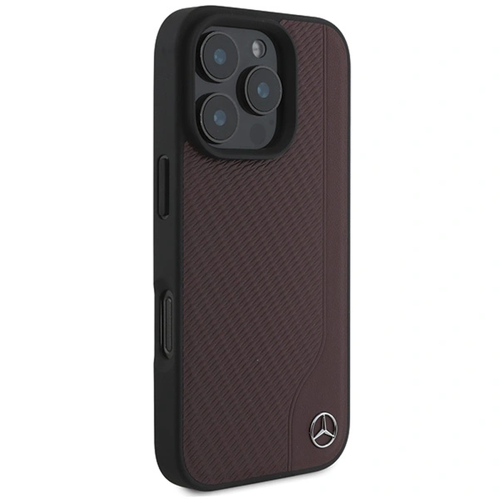 Mercedes MEHMP16X23RBGVR Apple iPhone 16 Pro Max hardcase MB Wood Imitation Leather MagSafe red