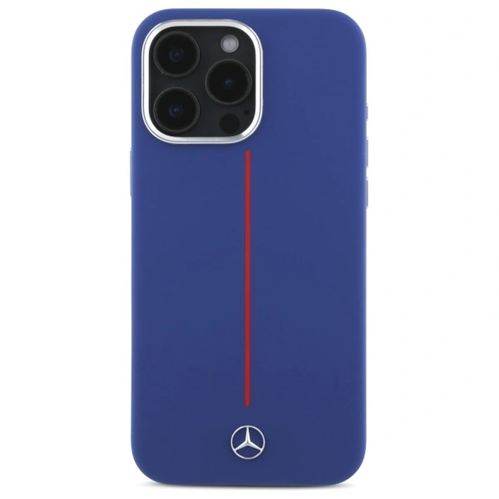 Mercedes MEHMP16X23SUMRV Apple iPhone 16 Pro Max hardcase Silicone Red Stripe MagSafe navy