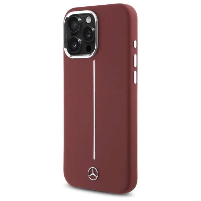 Mercedes MEHMP16X23SUMSR Apple iPhone 16 Pro Max hardcase Silicone White Stripe MagSafe red
