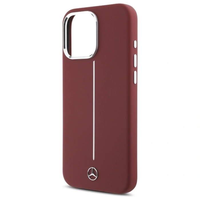 Mercedes MEHMP16X23SUMSR Apple iPhone 16 Pro Max hardcase Silicone White Stripe MagSafe red