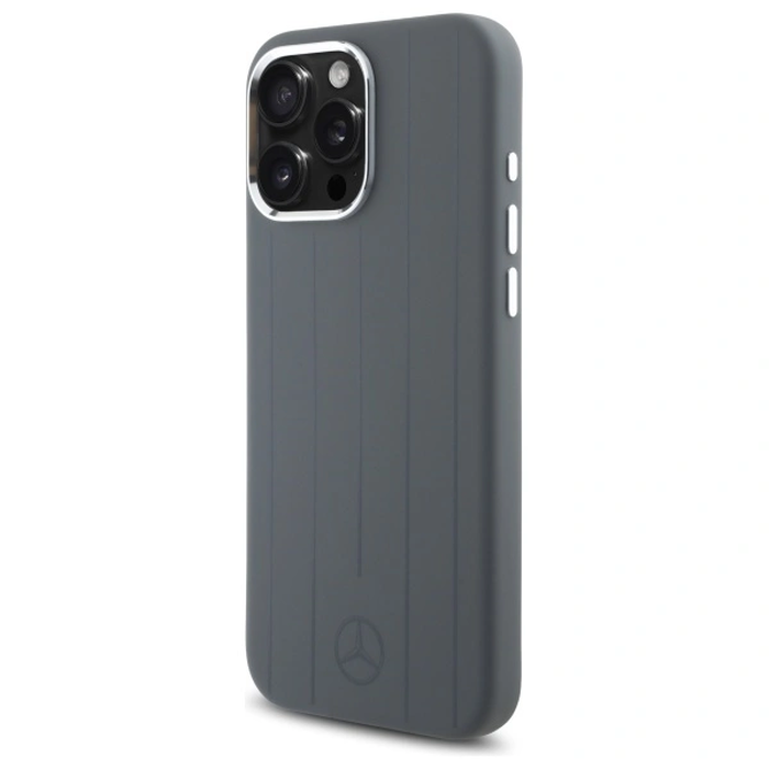 Mercedes MEHMP16X23SUVSA Apple iPhone 16 Pro Max hardcase Silicone Vertical Tonal Stripes MagSafe grey