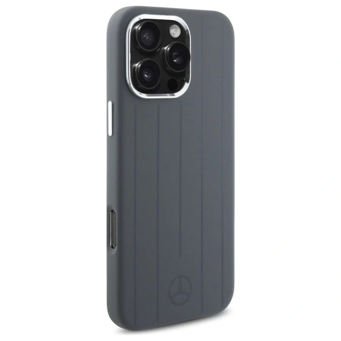 Mercedes MEHMP16X23SUVSA Apple iPhone 16 Pro Max hardcase Silicone Vertical Tonal Stripes MagSafe grey