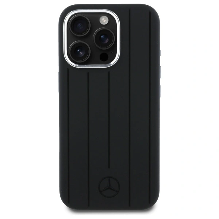 Mercedes MEHMP16X23SUVSK Apple iPhone 16 Pro Max hardcase Silicone Vertical Tonal Stripes MagSafe black