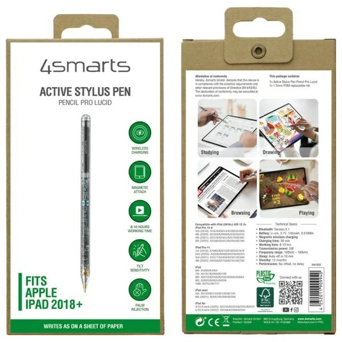 4smarts Active Stylus Pen Pencil Pro Lucid transparent for iPads