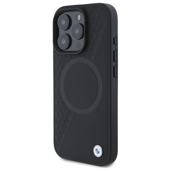BMW BMHMP16X23RTPK Apple iPhone 16 Pro Max hardcase Sign Leather Half Textured And Circle MagSafe black