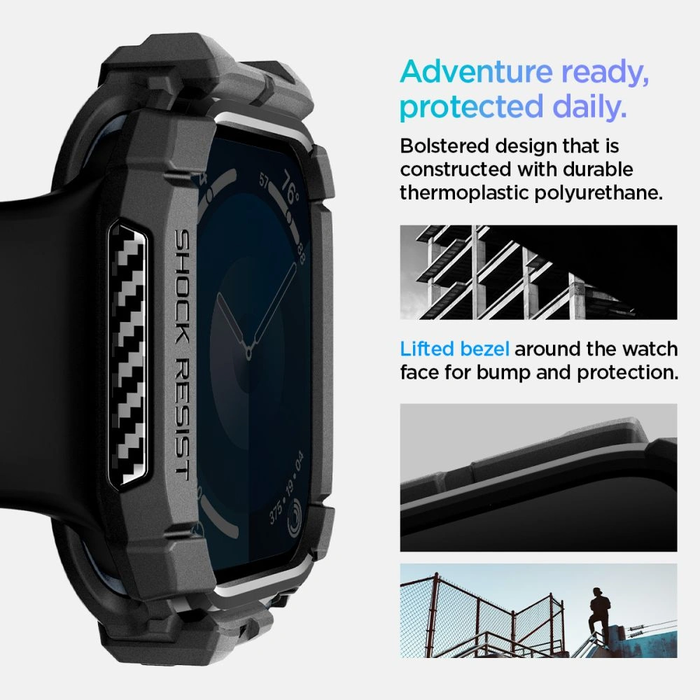 Case Spigen Rugged Armor Apple Watch 10 / 11 46mm Matte Black