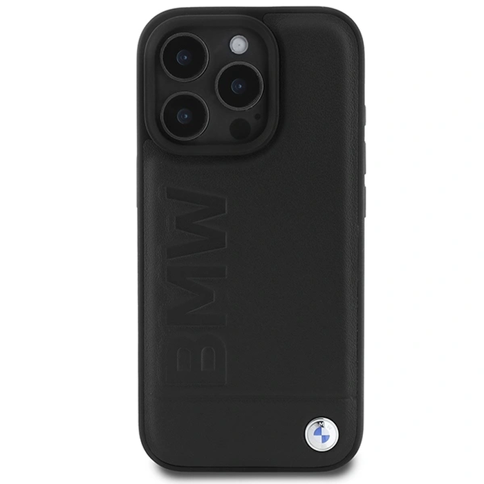 BMW BMHMP16XSLLBK Apple iPhone 16 Pro Max hardcase Leather Hot Stamp MagSafe black