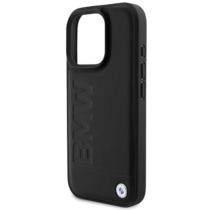 BMW BMHMP16XSLLBK Apple iPhone 16 Pro Max hardcase Leather Hot Stamp MagSafe black