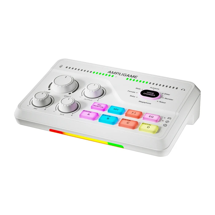 Fifine Stream Audio Controller Mixer SC8W RGB for PC