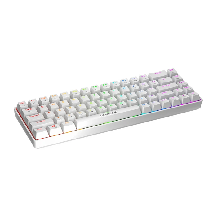 Fifine GK1W Gaming Mechanical Keyboard 65% with RGB Lighting (US English) White