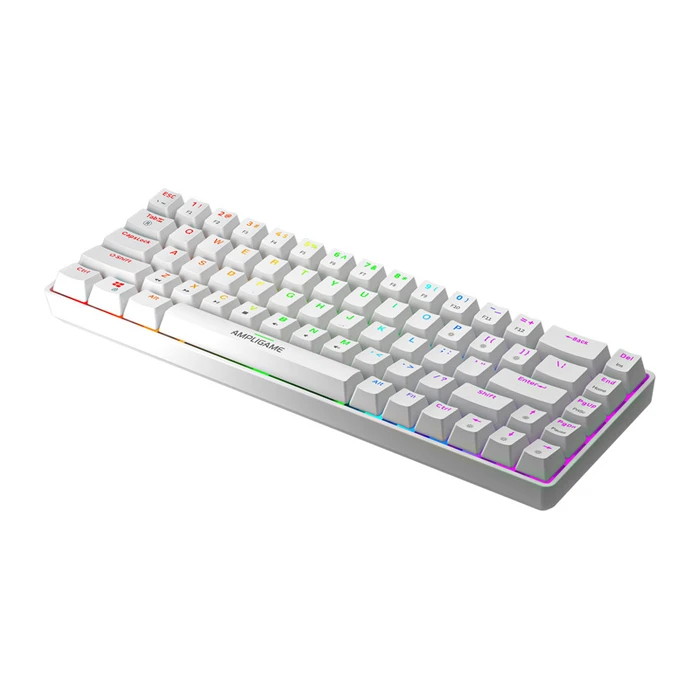 Fifine GK1W Gaming Mechanical Keyboard 65% with RGB Lighting (US English) White