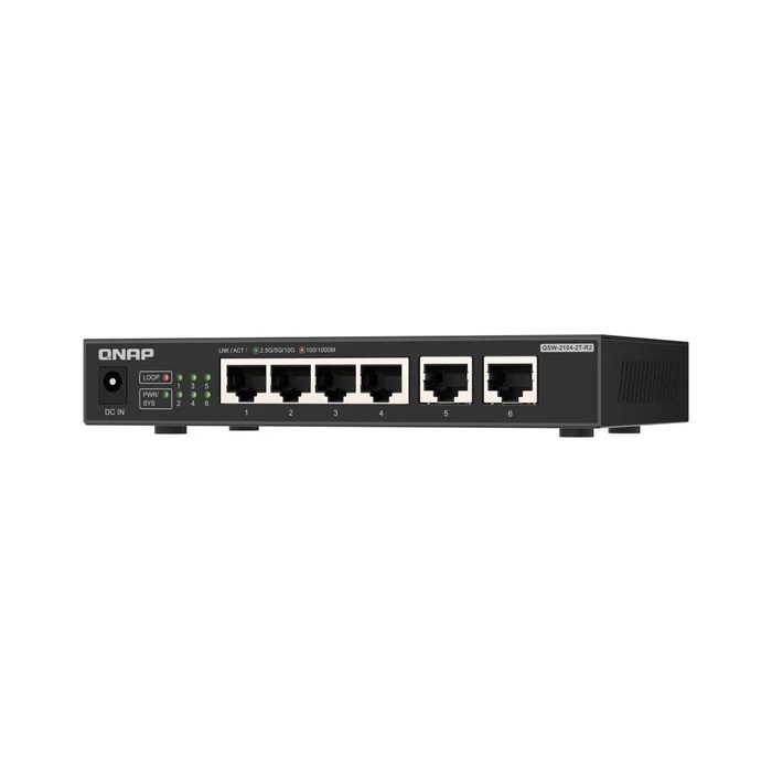 QNAP QSW-2104-2T-R2 Unmanaged L2 Switch, 6 Θύρες Gigabit (4x1GbE + 2x10GbE)
