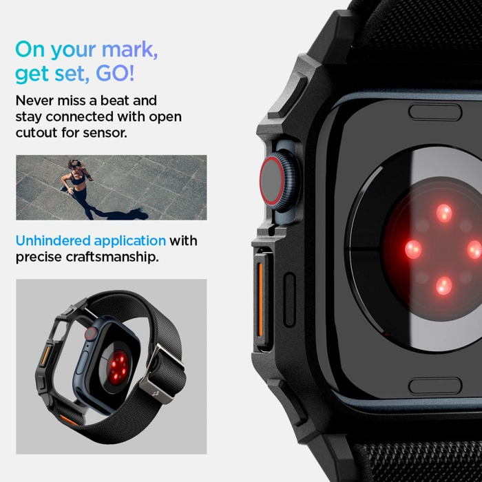 Case with strap Spigen Lite Fit Pro Apple Watch 10 / 11 42mm Matte Black