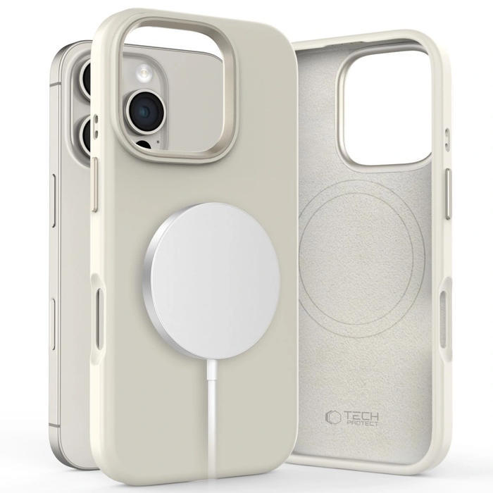 Tech-Protect Silicone Pure MagSafe Apple iPhone 16 Pro Cosmic Latte
