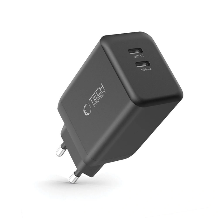 Tech-Protect NC45W-GAN 2xUSB-C Network Charger PD45W Black