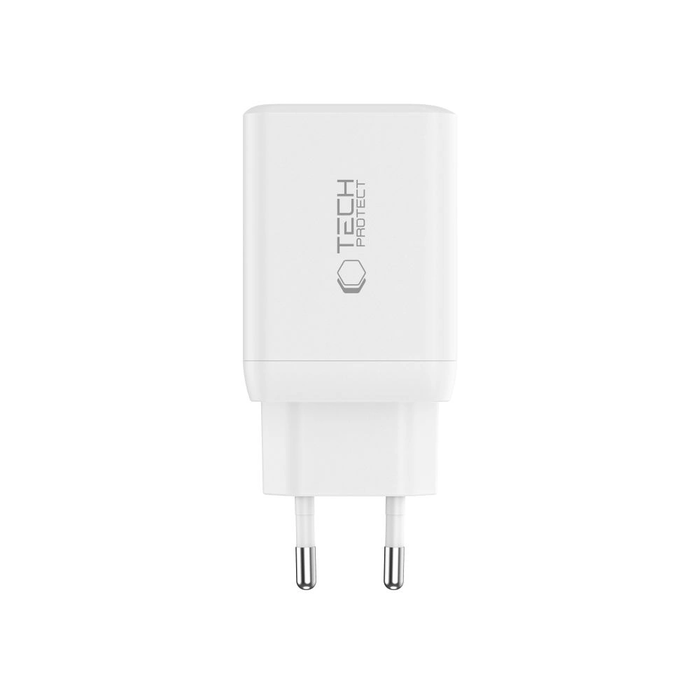 Tech-Protect NC45W-GAN 2xUSB-C Network Charger PD45W + USB-C Cable White