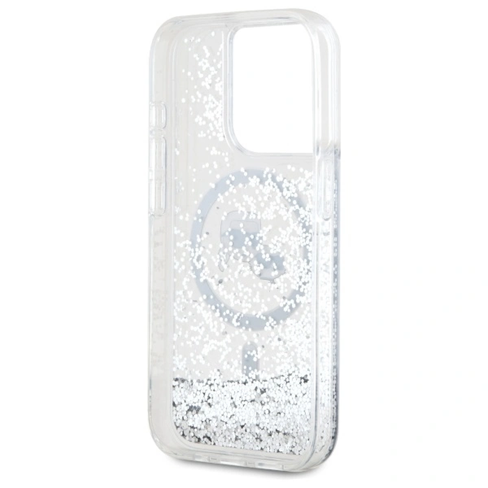 Karl Lagerfeld KLHMP15XLGKCSGH Apple iPhone 15 Pro Max hardcase Liquid Glitter Karl&Choupette Head MagSafe transparent