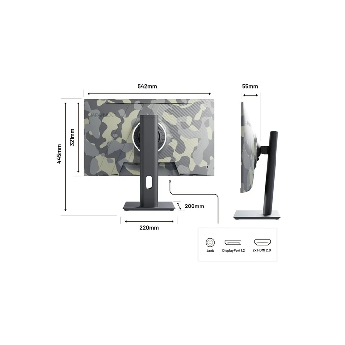JAPANNEXT JN-IPS238FHD200F Camouflage 24" Οθόνη Gaming IPS FHD 1920x1080 200Hz HDR