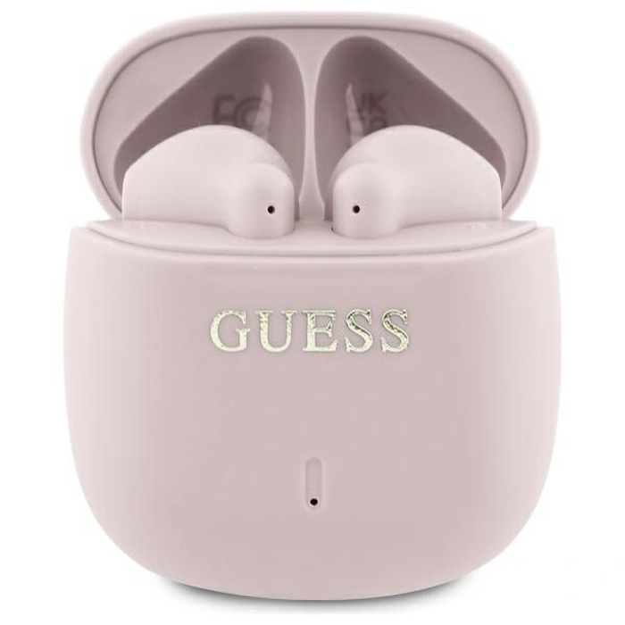 Guess Bluetooth wireless in-ear headphones GUTWSJ14ESGP TWS + docking station Printed Classic Logo pink