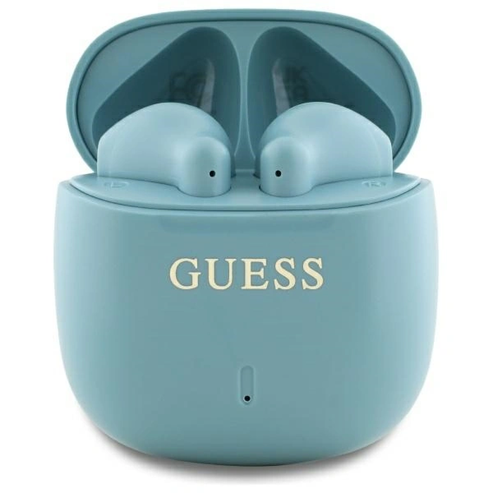 Guess Bluetooth wireless in-ear headphones GUTWSJ14ESGQ TWS + docking station Printed Classic Logo turquoise