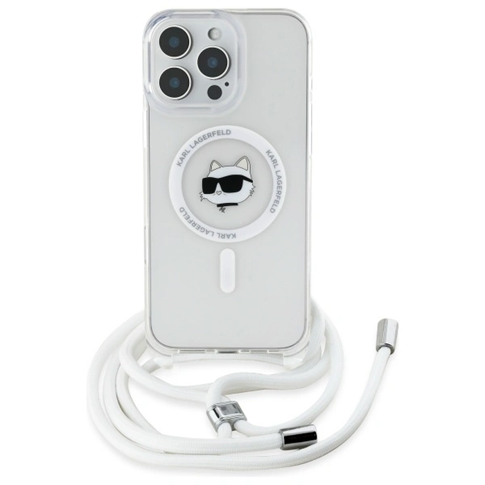 Karl Lagerfeld KLHMP16XHCCHNT Apple iPhone 16 Pro Max hardcase IML Choupette Head & Cord Magsafe transparent