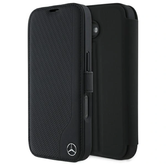 Mercedes MEBKP16S23RBGVK Apple iPhone 16 bookcase Leather Wood Imitation black