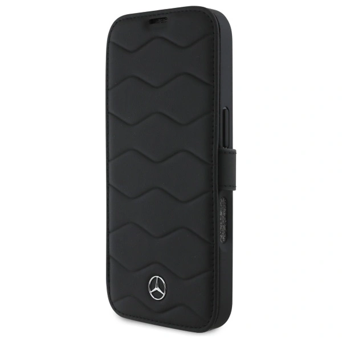 Mercedes MEBKP16X23RWRSK Apple iPhone 16 Pro Max bookcase MB Waves Leather black