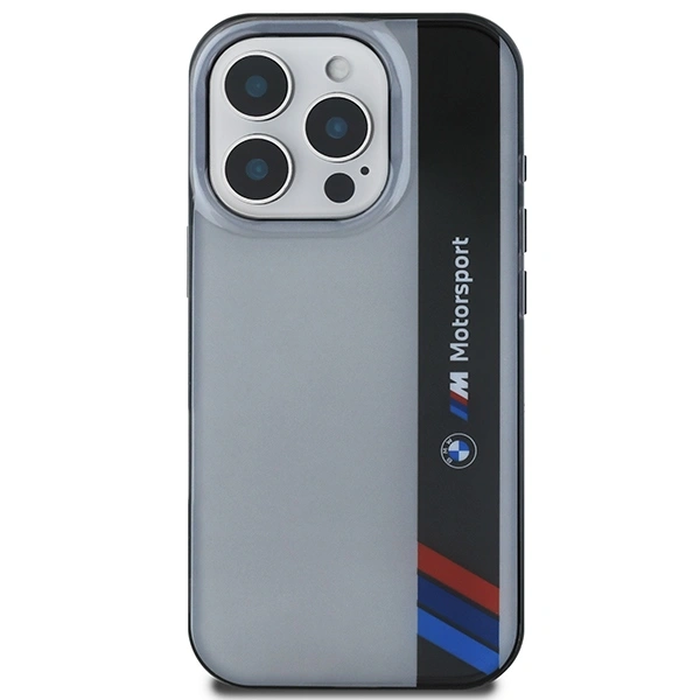 BMW BMHCP16L23HTFEG Apple iPhone 16 Pro hardcase Motorsport IML Vertical Stripe grey
